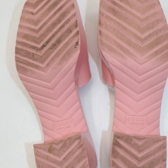 Gucci Rubber Slide Sandal Pink Platform - 624730 Size 40 - US 10 - Picture 8 of 14